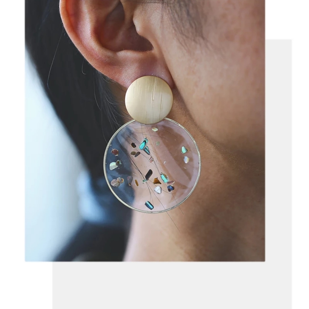 Oversized Resin Dangle Earrings